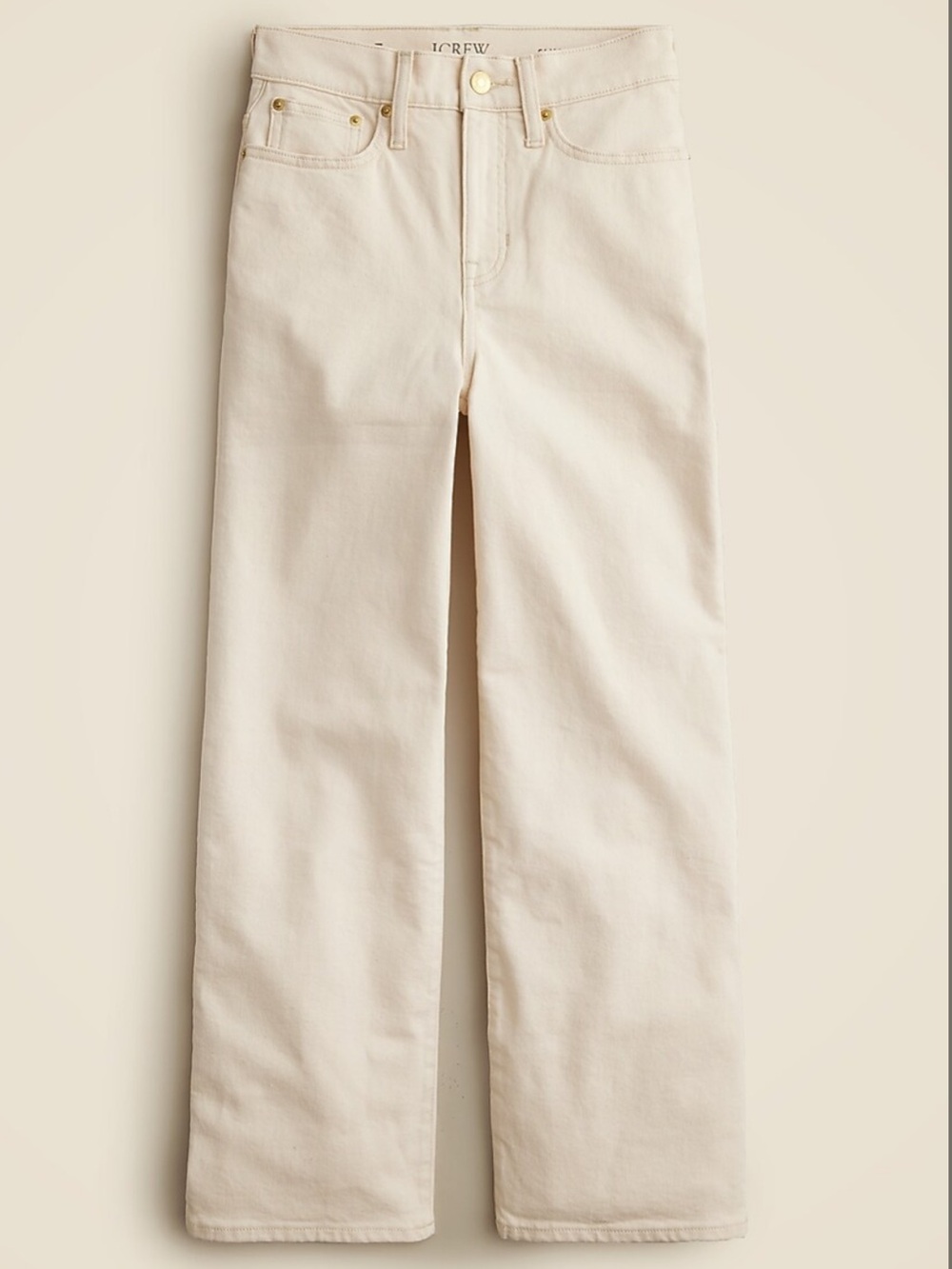 J. Crew Slim Wide-Leg Jeans in Ecru